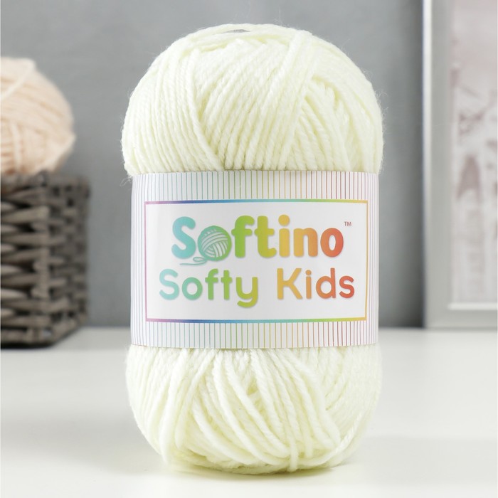 

Пряжа 100% акрил "Softy Kids" 90м ±5м 50 гр цвет 01 сливочный крем