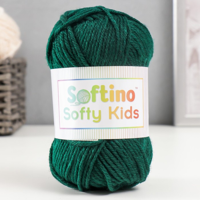 

Пряжа 100% акрил "Softy Kids" 90м ±5м 50 гр цвет 50 тёмно-зелёный