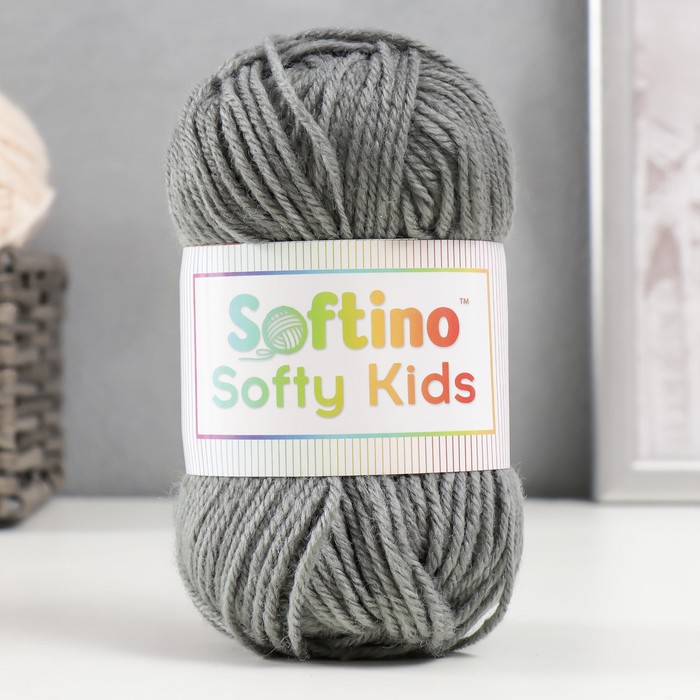 Пряжа 100% акрил Softy Kids 90м ±5м 50 гр цвет 62 серый пряжа 100% акрил softy kids 90м ±5м 50 гр цвет 62 серый