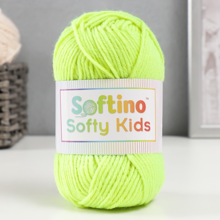

Пряжа 100% акрил "Softy Kids" 90м ±5м 50 гр цвет 39 жёлтый неон