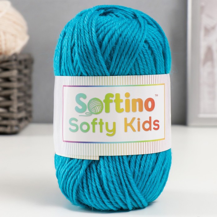 

Пряжа 100% акрил "Softy Kids" 90м ±5м 50 гр цвет 18 бирюза