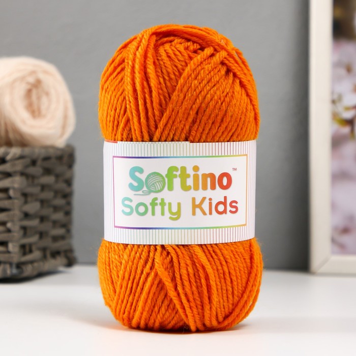 Пряжа 100% акрил Softy Kids 90м ±5м 50 гр цвет 56 апельсин пряжа 100% акрил softy kids 90м ±5м 50 гр цвет 45 зелёный мох