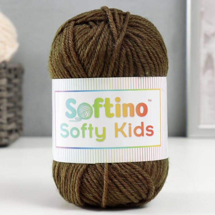 

Пряжа 100% акрил "Softy Kids" 90м ±5м 50 гр цвет 59 болотный