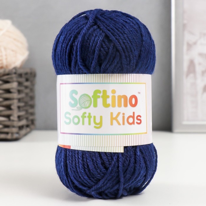 

Пряжа 100% акрил "Softy Kids" 90м ±5м 50 гр цвет 64 глубокий синий 5443666