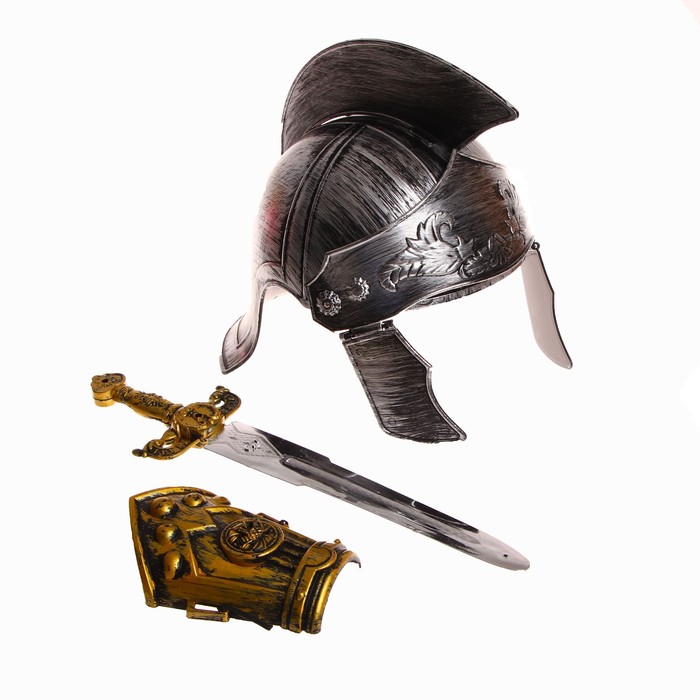 Карнавальный набор «Легионер», шлем, меч, нарукавник, обхват головы 54-57 карнавальный набор легионер шлем меч нарукавник обхват головы 54 57