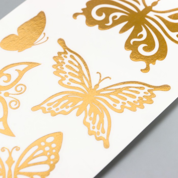 Татуировка "Золотые бабочки" 5,6х15 см