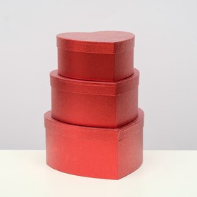 

Набор коробок 3 в 1 сердца, 25x24x12-19x18x9, см