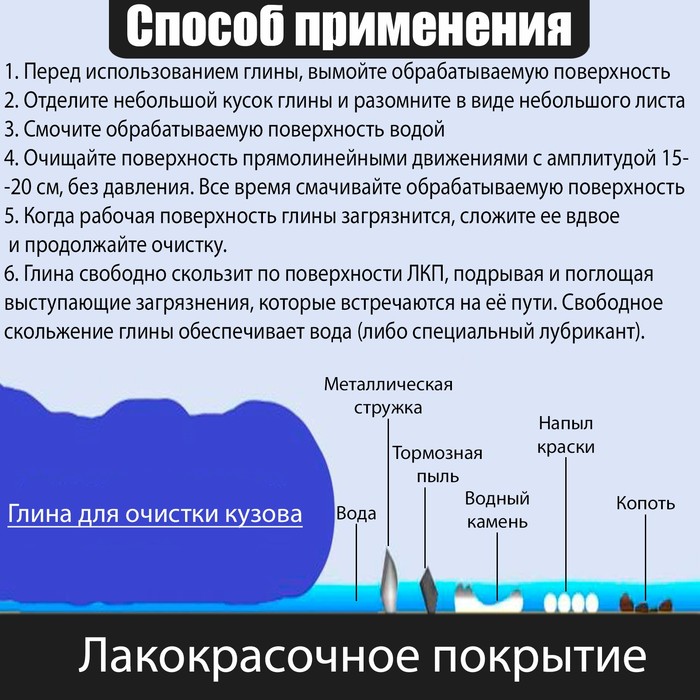 

Глина для глубокой очистки кузова, 90 г, синий