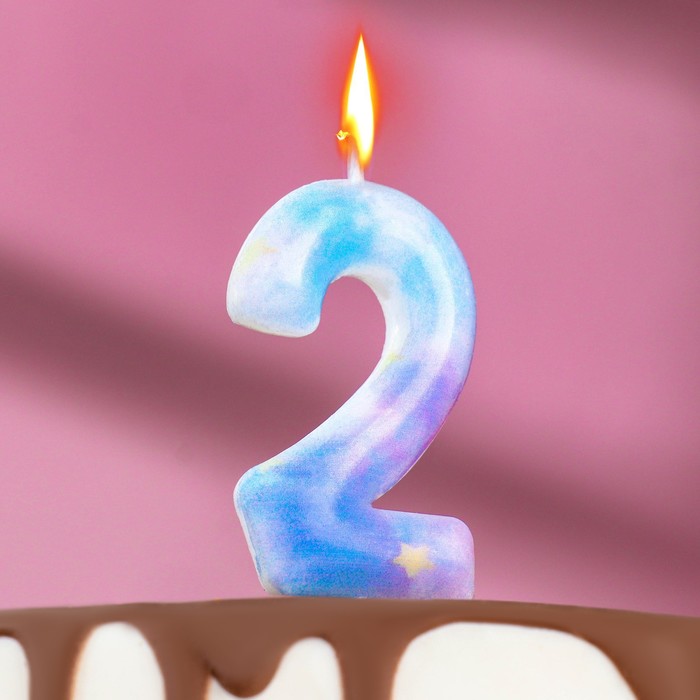 Свеча в торт на шпажке Звездопад, цифра 2, 5,5 см свеча в торт на шпажке звездопад цифра 0 5 5 см 1 шт