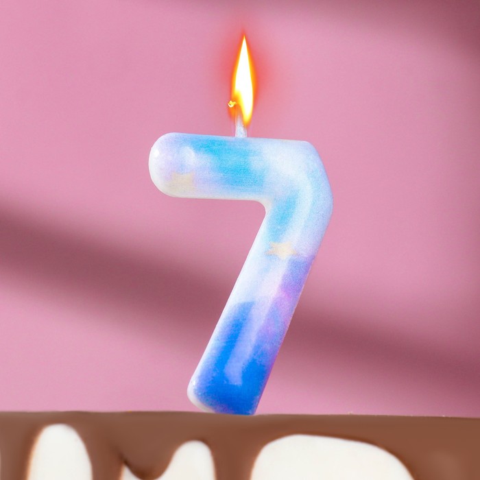 Свеча в торт на шпажке Звездопад, цифра 7, 5,5 см свеча в торт на шпажке звездопад цифра 4 5 5 см
