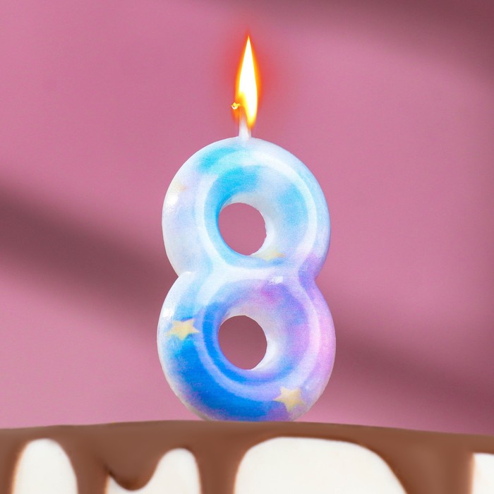 Свеча в торт на шпажке Звездопад, цифра 8, 5,5 см свеча в торт на шпажке звездопад цифра 4 5 5 см