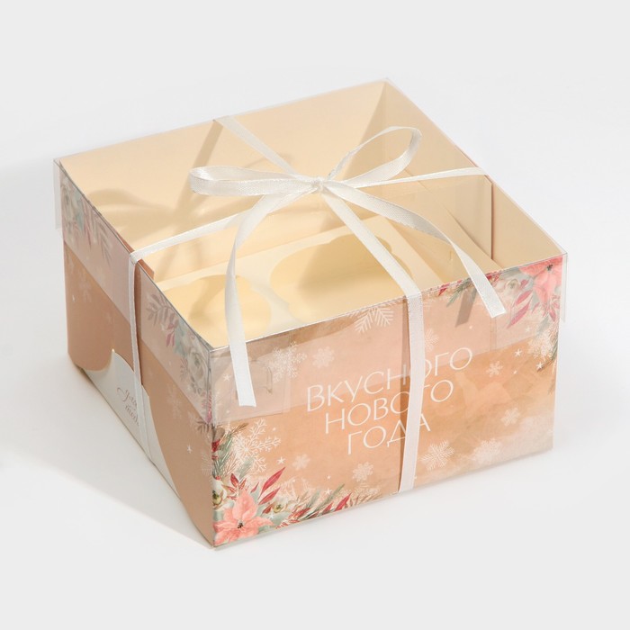 Коробка для капкейка «Розовый тренд», 16 × 16 × 10 см коробка на 4 капкейка ja t aime 16 × 16 × 10 см