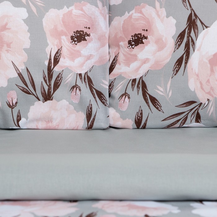 фото Постельное бельё этель евро peonies 200х217 см, 220х240 см, 50х70 см-2 шт, поплин,125 г/м2