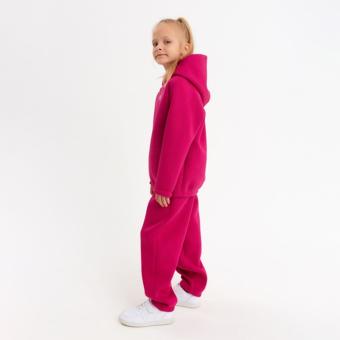 фото Костюм детский (худи, брюки) minaku: basic line kids, oversize, цвет фуксия, рост 110