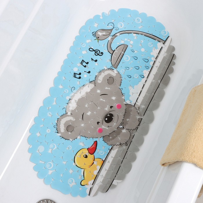 SPA-коврик для ванны на присосках «Мишка в ванне», 36×69 см