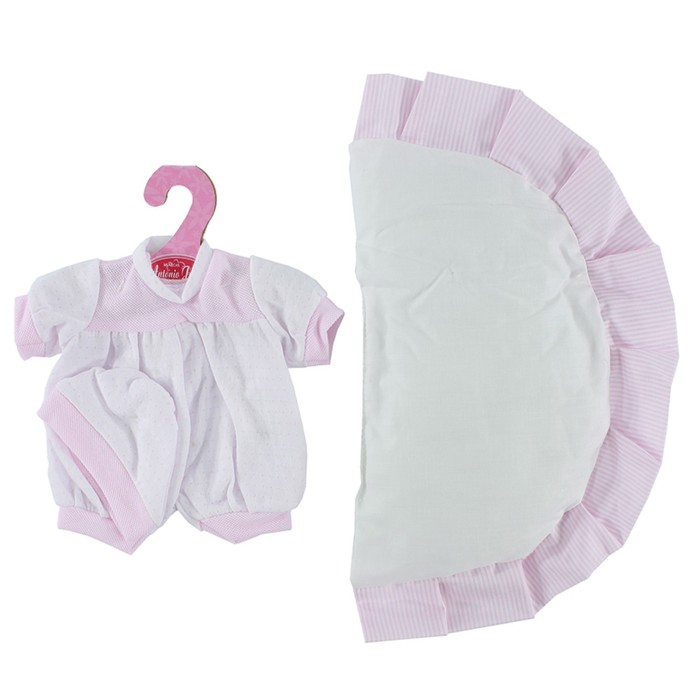Комплект белый, розовый, для кукол высотой 26 см