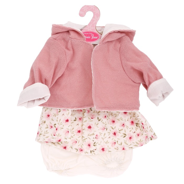 фото Одежда для кукол и пупсов 40-45 см, платье в цветочек, куртка, трусики munecas antonio juan