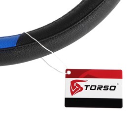 

УЦЕНКА Оплетка TORSO, кожа PU, перфорация, размер 38 см, черно-синие вставками