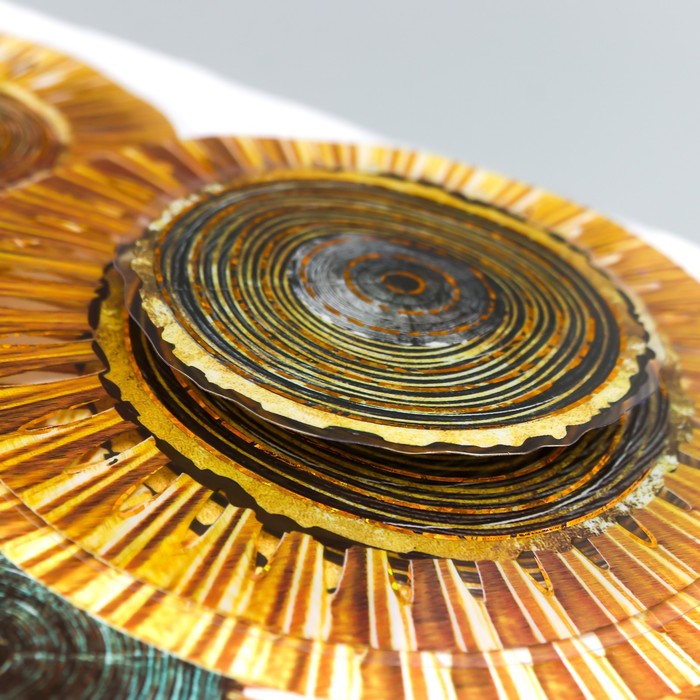 Наклейка пластик интерьерная 3D "Золотые цветы" 52х35 см