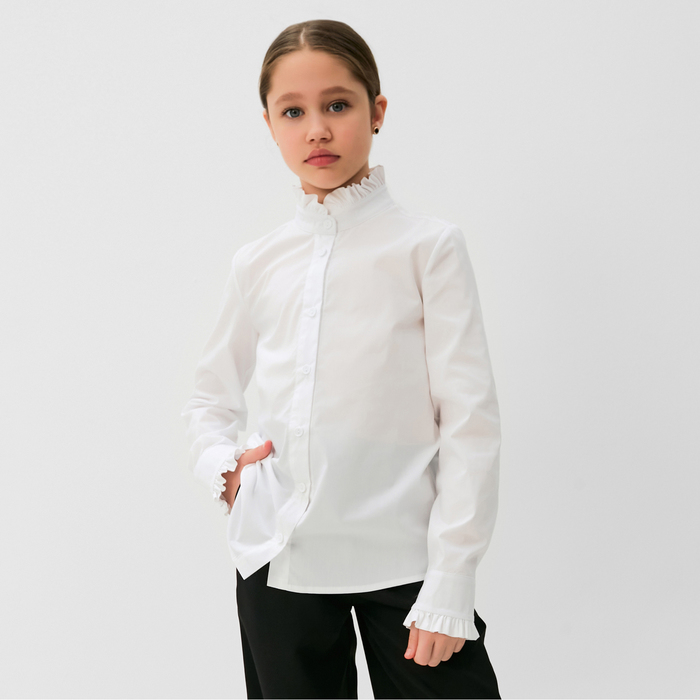 Блузка для девочки MINAKU, цвет белый, рост 122 см блузка для девочки minaku цвет белый рост 122 см