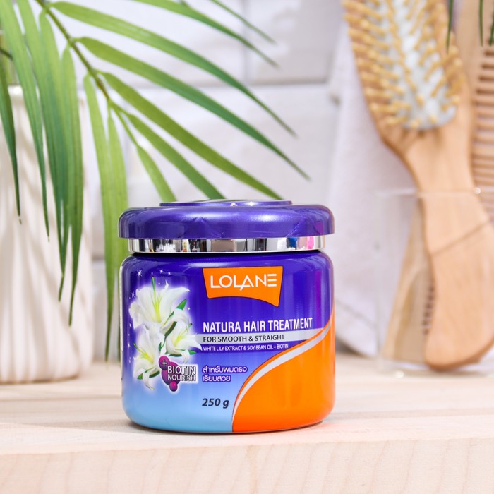 Маска для гладких и прямых волос Lolane с экстрактом белой лилии и соевого масла, 250 мл
