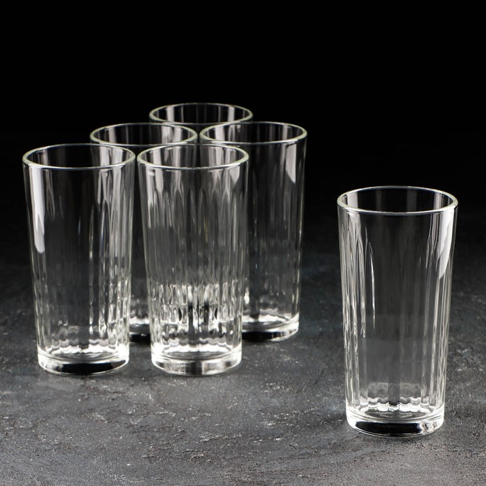 Набор высоких стеклянных стаканов «Отражение», 230 мл, 6 шт набор стаканов высоких геометрия 230 мл 6 шт