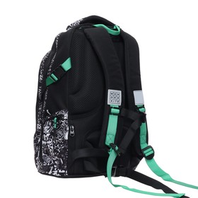 

Рюкзак школьный Kite Fresh, 42 х 29 х 20 см, наполнение: мешок, пенал, эргономичная спинка, чёрный/белый