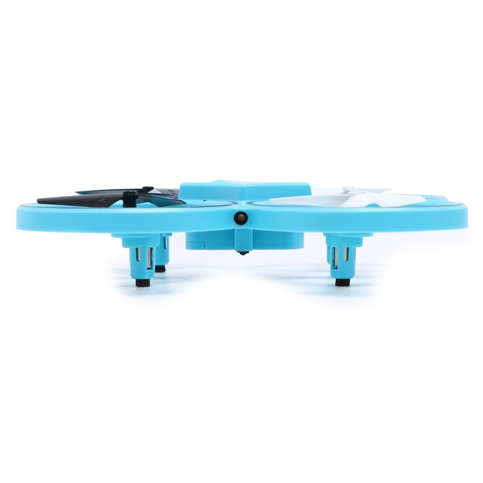 фото Квадрокоптер радиоуправляемый drone, подсветка, работает от аккумулятора, цвет синий