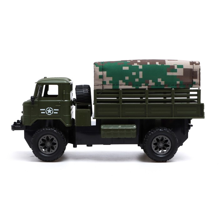 Грузовик радиоуправляемый "Военный", работает от батареек, цвет зеленый