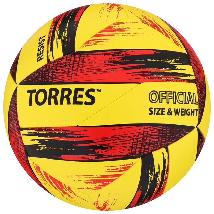 Мяч волейбольный TORRES Resist, V321305, PU, гибридная сшивка, 12 панелей, размер 5