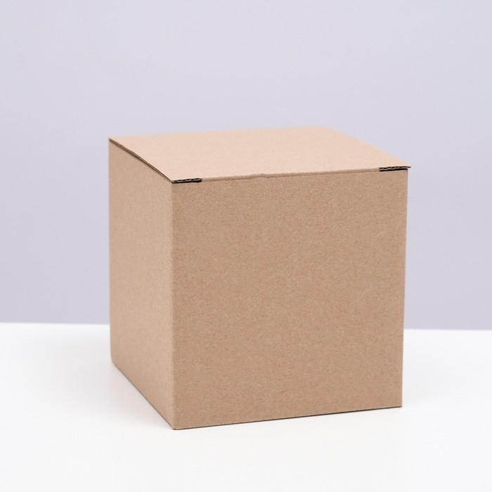 Коробка складная, бурая, 12 х 12 х 12 см коробка складная новогодние пожелания 12 х 33 6 х 12 см