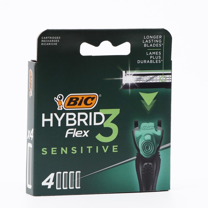 Сменные кассеты для бритья BIC Hybrid 3 Sensitive, 4 шт. сменные кассеты для бритья bic hybrid 3 sensitive 4 шт