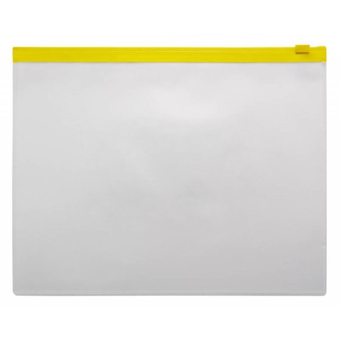 Папка-конверт на ZIP-молнии A5 150 мкм, Calligrata, прозрачная, жёлтая молния папка конверт на zip молнии a5 150 мкм прозрачная жёлтая молния 12 шт
