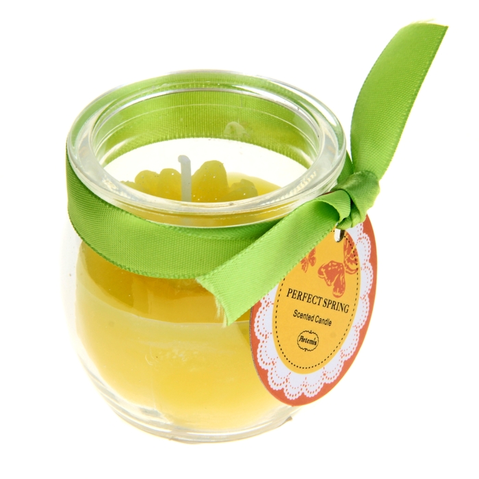 Свеча восковая "Бочонок", цвет желтый