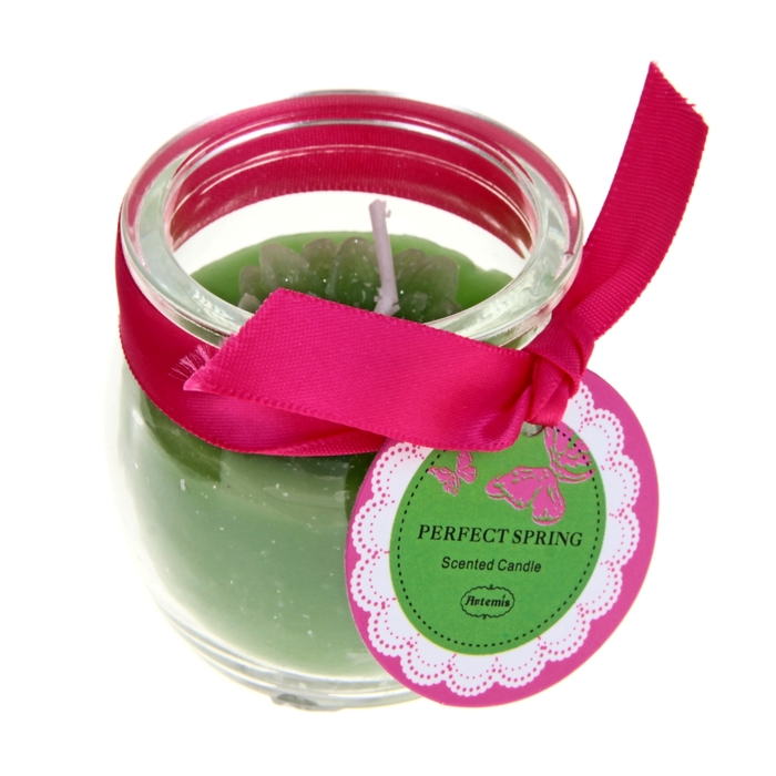 Свеча восковая "Бочонок", цвет зеленый