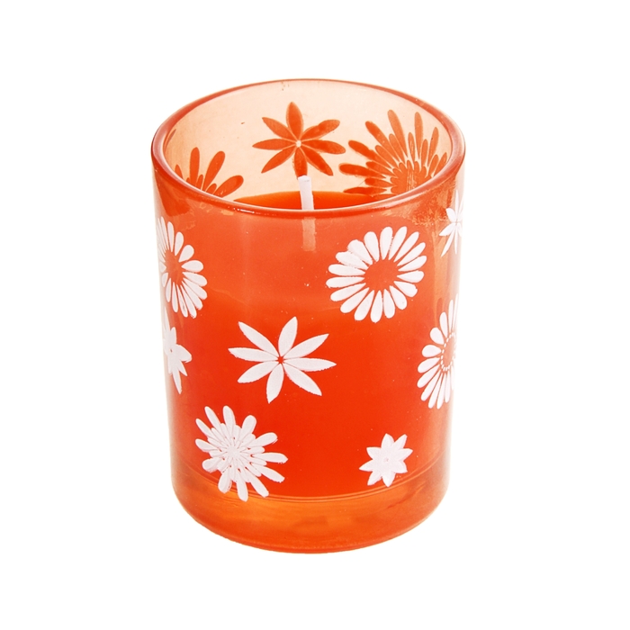 Свеча восковая "Цветочки", цвет оранжевый