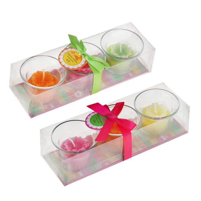 Свечи восковые (набор 3 шт) "Ассорти" микс