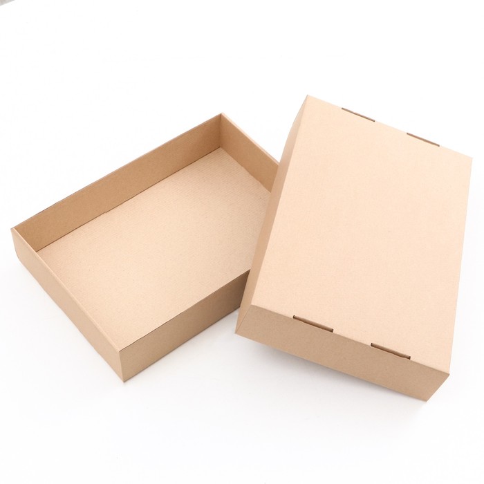 Коробка складная, крышка-дно, бурая, 35 х 25 х 7 см