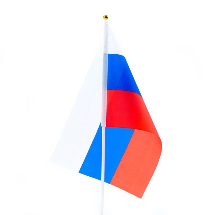 фото Флаг россии, 20 х 30 см, шток 40 см, полиэфирный шёлк take it easy
