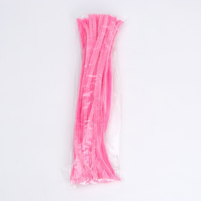 Проволока с ворсом для поделок и декора набор 50 шт., размер 1 шт. 30 × 0,6 см, цвет розовый