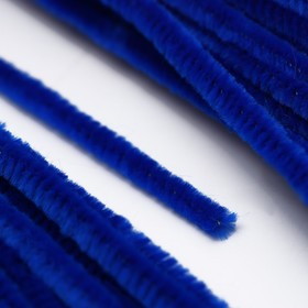 Проволока с ворсом для поделок и декора набор 50 шт., размер 1 шт. 30 × 0,6 см, цвет синий