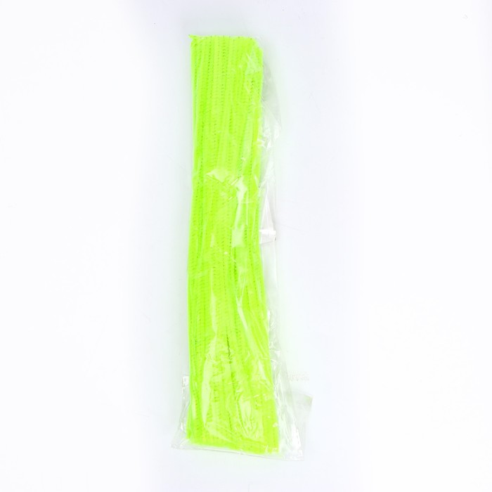 Проволока с ворсом для поделок и декора набор 50 шт., размер 1 шт. 30 × 0,6 см, цвет зелёный неон