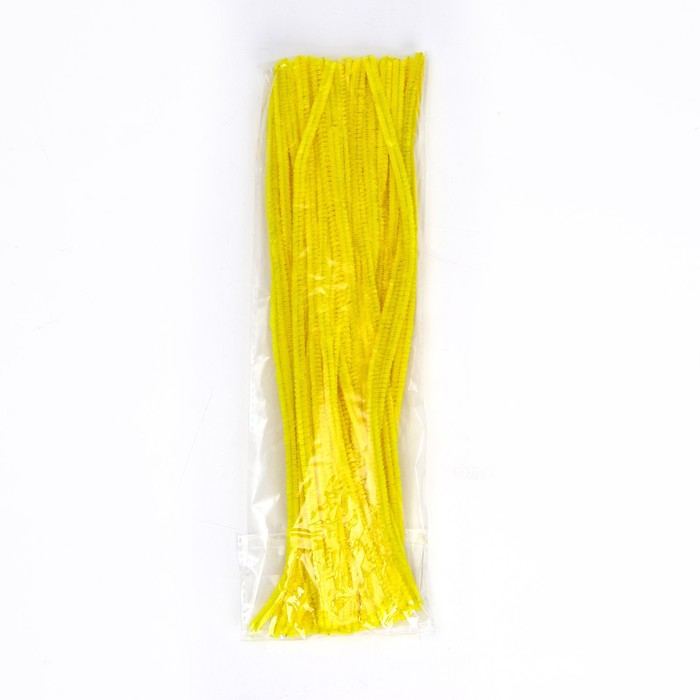 Проволока с ворсом для поделок и декора набор 50 шт., размер 1 шт. 30 × 0,6 см, цвет жёлтый