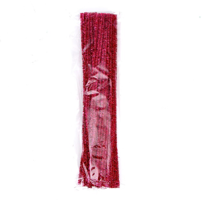 Проволока с ворсом для поделок «Блеск», набор 50 шт., размер 1 шт. 30 × 0,6 см, цвет розовый