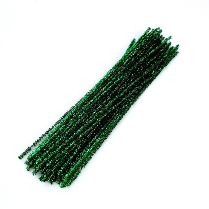 Проволока с ворсом для поделок «Блеск», набор 50 шт., размер 1 шт. 30 × 0,6 см, цвет светло-зелёный