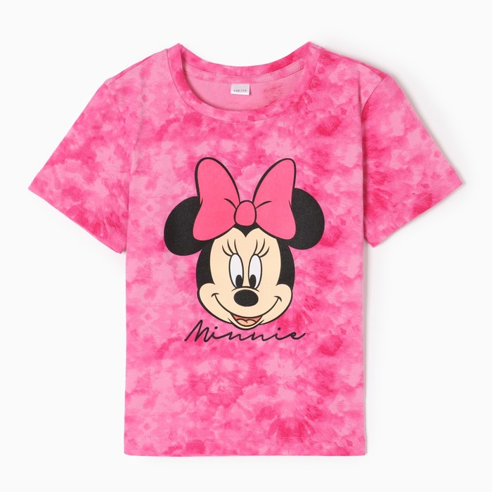 Футболка для девочки Minnie, Минни Маус, «Тай-дай», рост 86-92 см, цвет розовый футболка для девочки marie коты аристократы тай дай рост 86 92 см цвет розовый