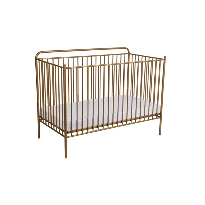 Кроватка-трансформер Polini kids Vintage 400, детская, металлическая, цвет бронзовый