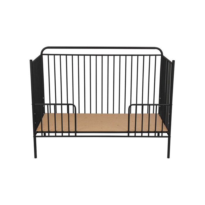 Кроватка-трансформер Polini kids Vintage 400, детская, металлическая, цвет чёрный матовый