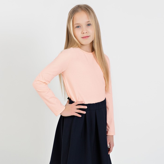 Лонгслив для девочек, рост 146 см, цвет светло-персиковый куртка для девочек рост 146 см цвет персиковый