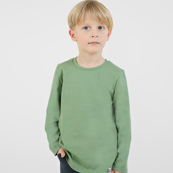 Лонгслив для мальчиков, рост 128 см, цвет зеленый шорты для мальчиков рост 128 см цвет серо зеленый